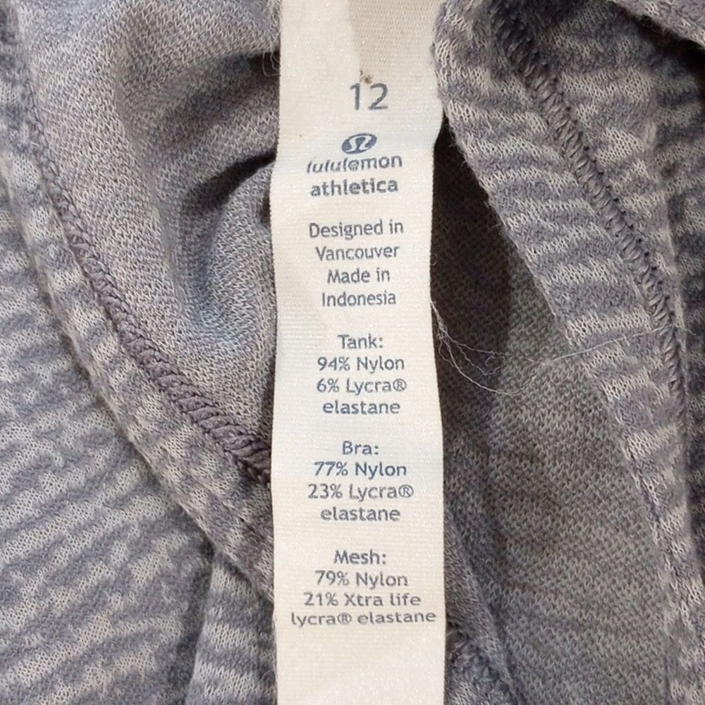 Lululemon Glide and Stride Gray Built in Sports Bra Running Shirt Gray Ice 12 - Picture 13 of 15